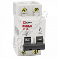 Автоматический выключатель 2P 6А (C) 4,5кА ВА 47-29 EKF mcb4729-2-06C