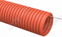 Труба гофрированная ПНД 20мм с протяжкой оранжевая 100м IEK CTG20-20-K04-100