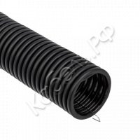 Труба гофрированная ПНД 32мм с протяжкой черный (25м) REXANT 28-0032-3