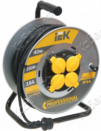 Удлинитель на катушке IEK Professional УК40 с термозащитой, КГ 3х1,5 40м WKP16-16-04-40-44