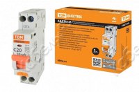 Дифференциальный автомат АВТД 63М 1+N 20А C 30мА AC (1 мод) TDM Electric SQ0202-0066