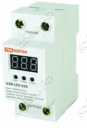 Реле напряжения АЗМ LED-63А-220В TDM Electric SQ1504-0020