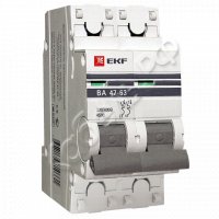 Автоматический выключатель 2P 16А (C) 4,5kA ВА 47-63 EKF mcb4763-2-16C-pro